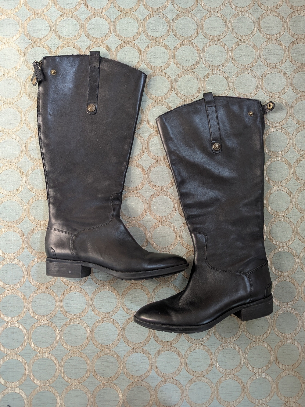Sam Edelman Penny 2 Black Wide Calf Riding Books - Picture 4 of 6